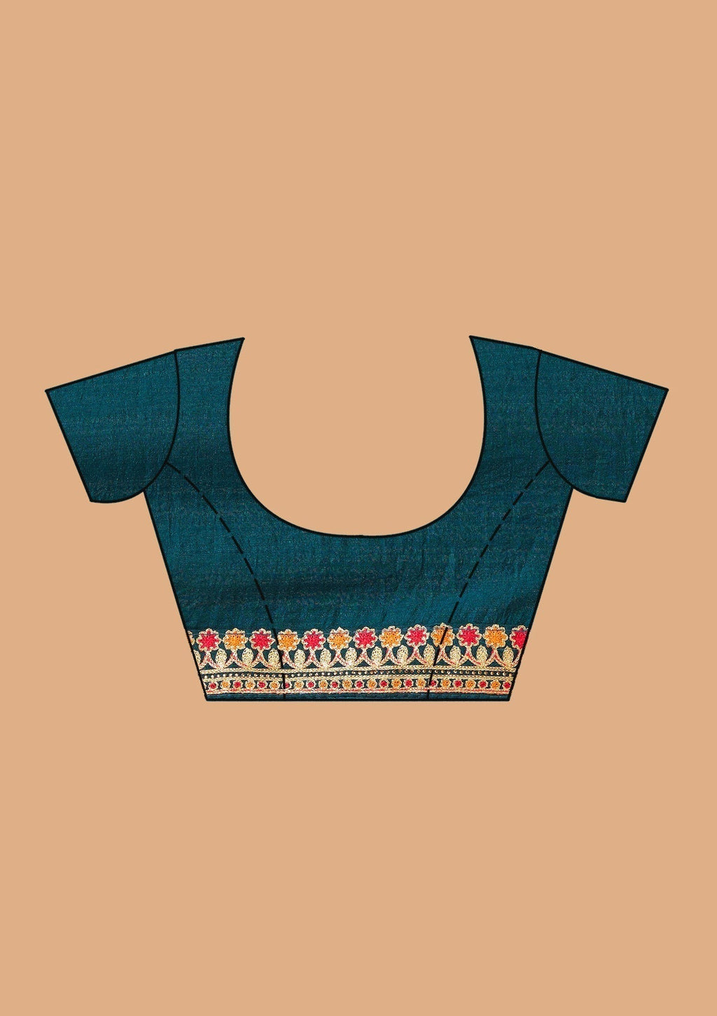 Peacock Blue Gold Zariwork Soft Raw Silk Saree