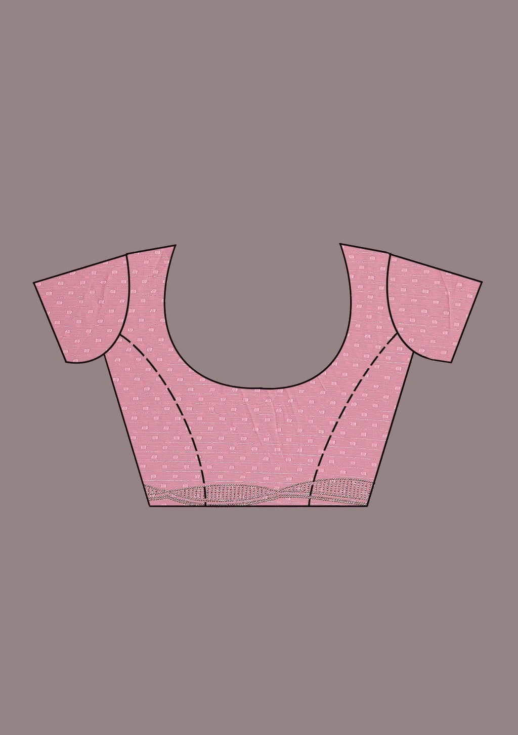 Gajari Pink Stonework (Silver) Chiffon Saree