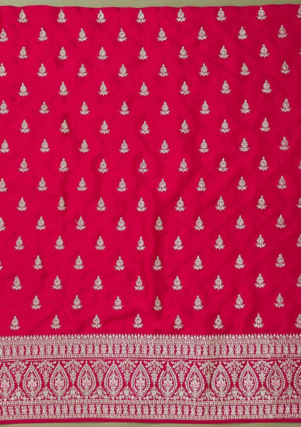 Rani Pink Zariwork Art Silk Unstitched Salwar Suit